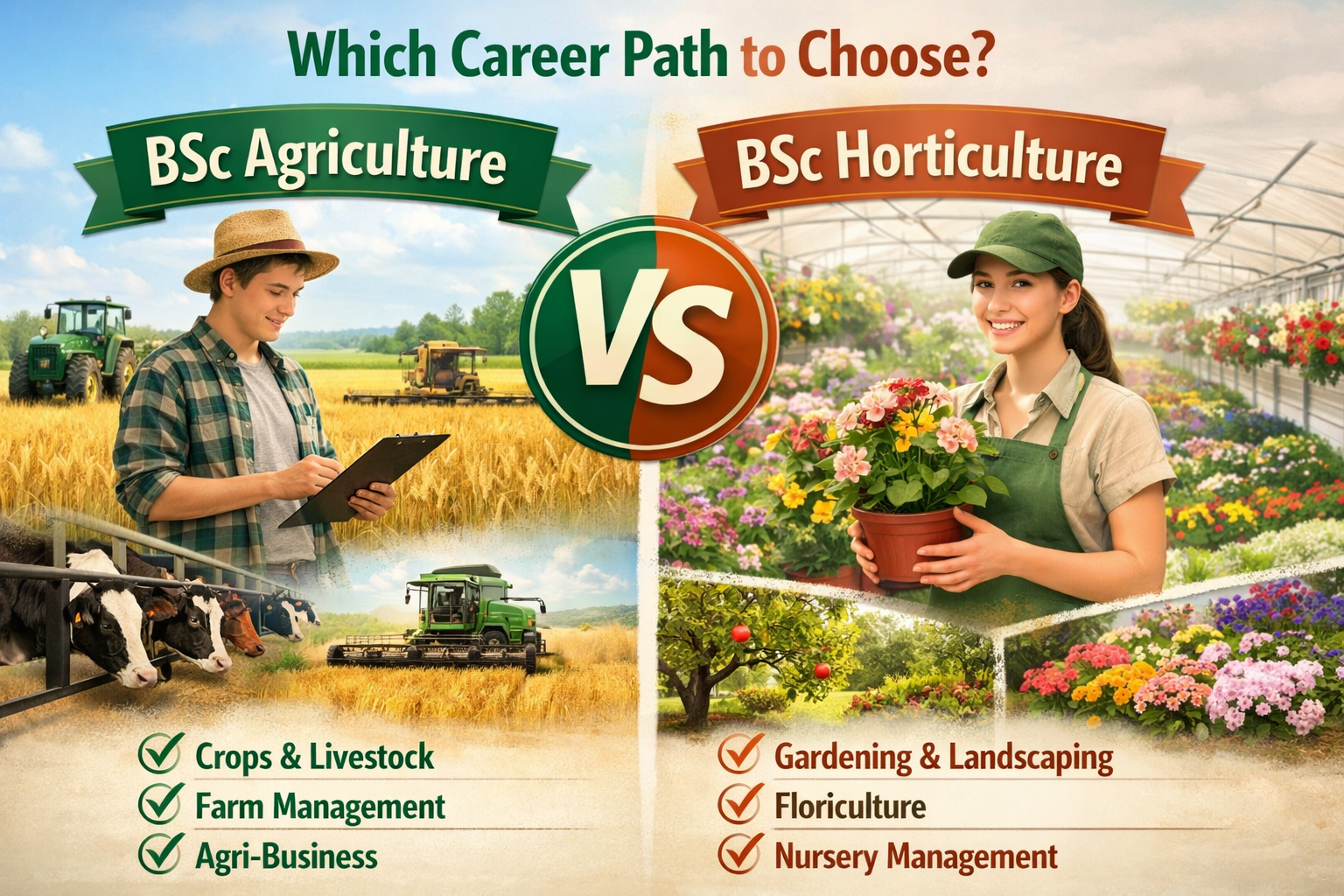 BSc Agriculture vs BSc Horticulture: Which Career Path to Choose?
